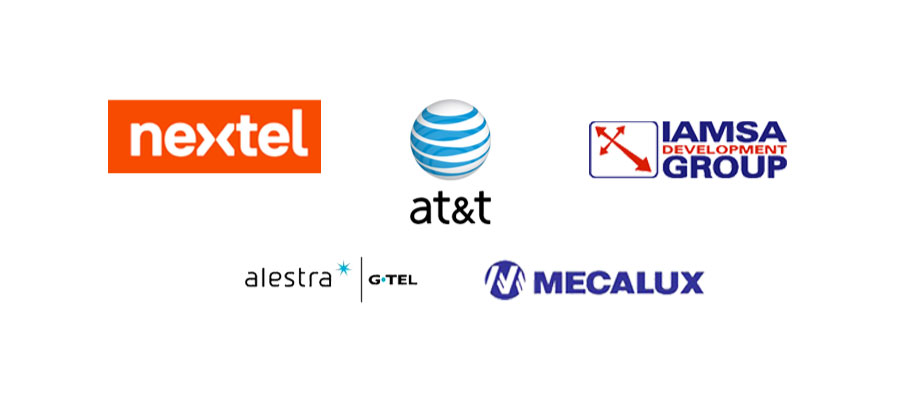 Clientes de Servicios Industriales Especializados (SIE): Nextel, AT&T, IAMSA Development Group, Alestra (G-Tel) y Mecalux